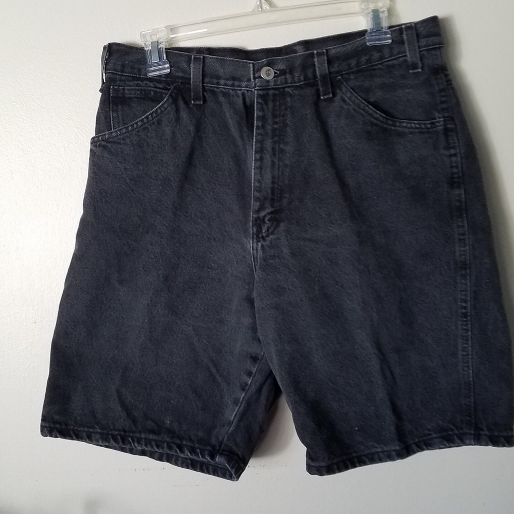 Men’s black denim shorts